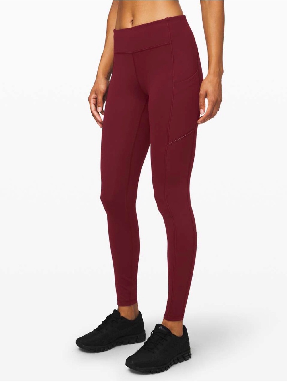 lululemon athletica speed up tights ax 4 High-Waist Burgundy Leggings Pockets